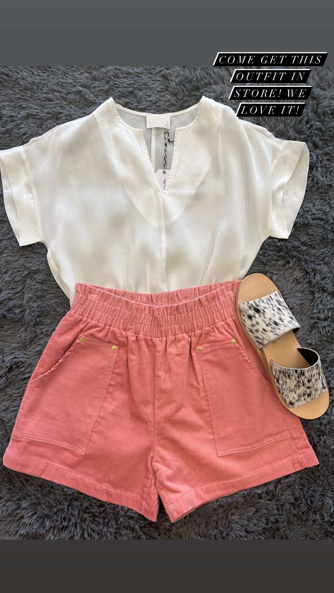Ivory Split Neck Top