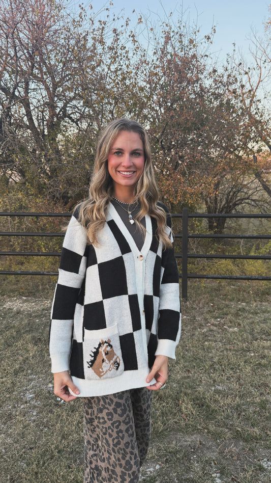Cardigan Horse Sweater
