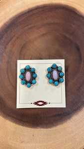 Turq/ Pink Opal Earrings