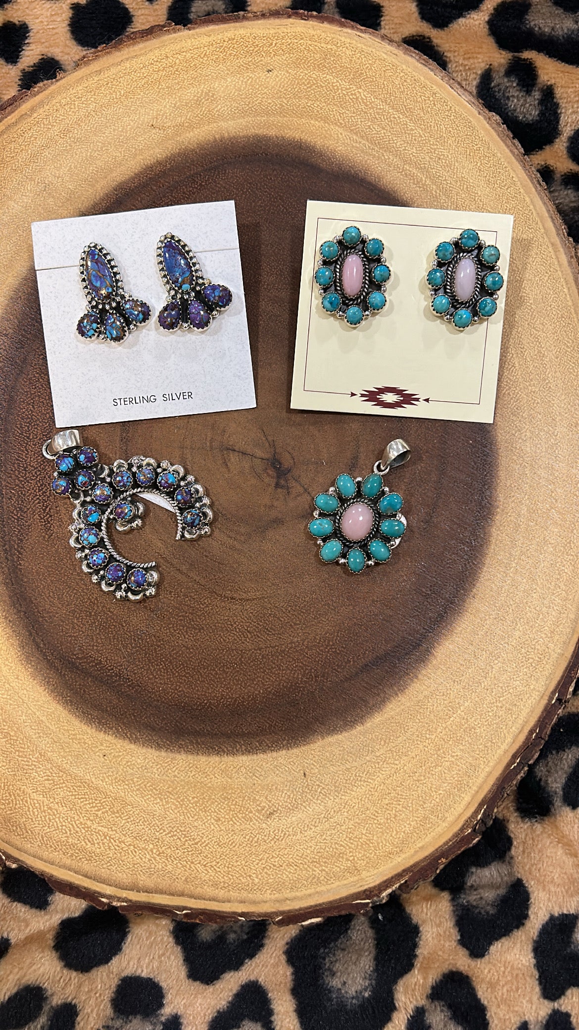 Turq/ Pink Opal Earrings