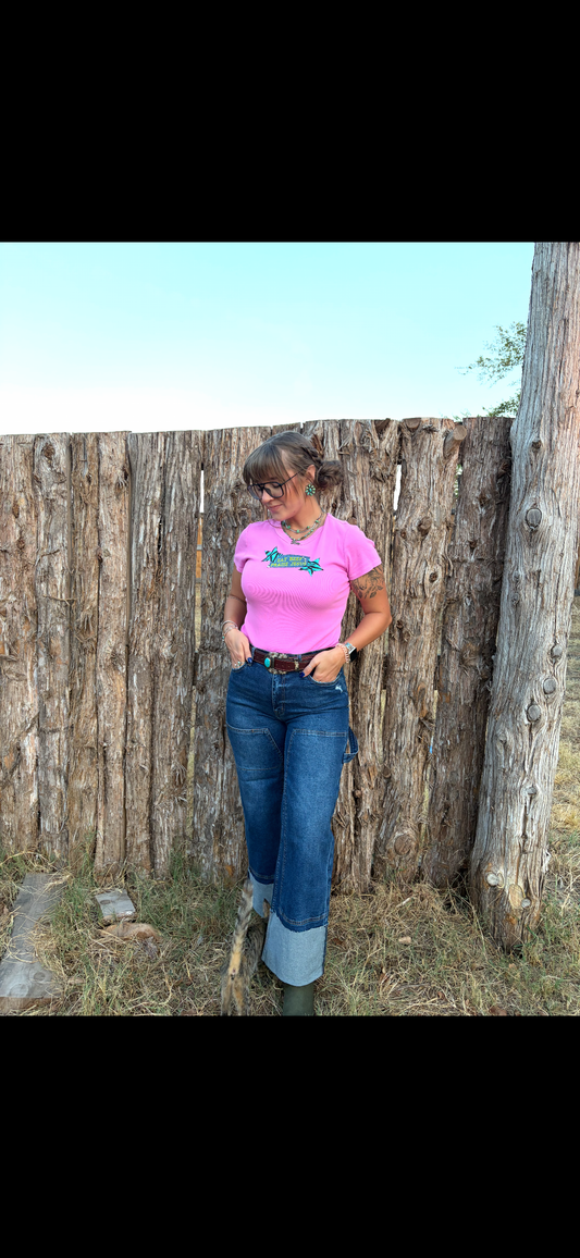 High Cuff Wide leg Jean