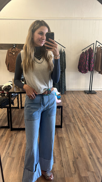 The High Rise Cuffed Jeans