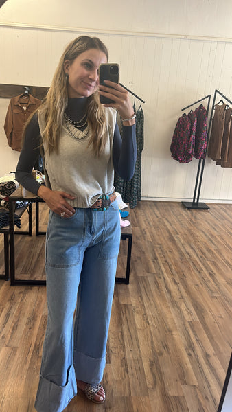 The High Rise Cuffed Jeans
