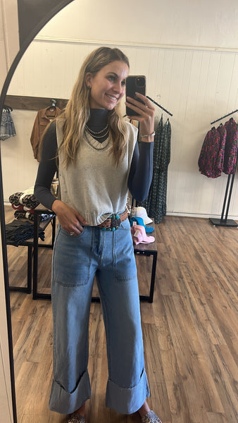 The High Rise Cuffed Jeans