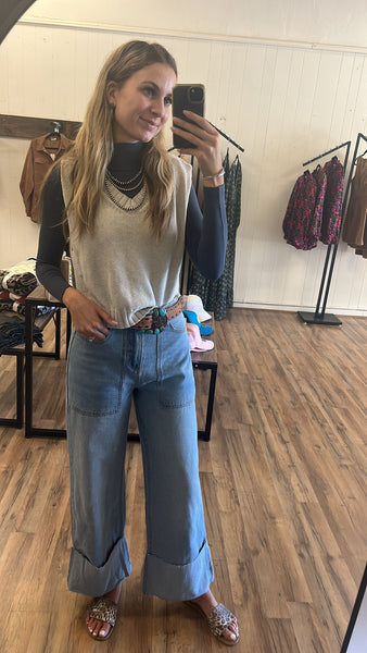 The High Rise Cuffed Jeans