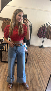 The High Rise Cuffed Jeans