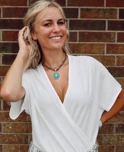Ivory V Neck Bodysuit