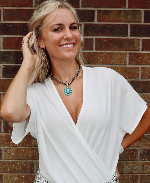 Ivory V Neck Bodysuit