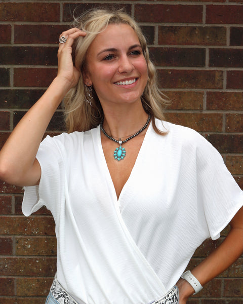 Ivory V Neck Bodysuit
