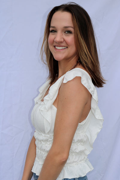 Ivory Ruffled Bodysuit