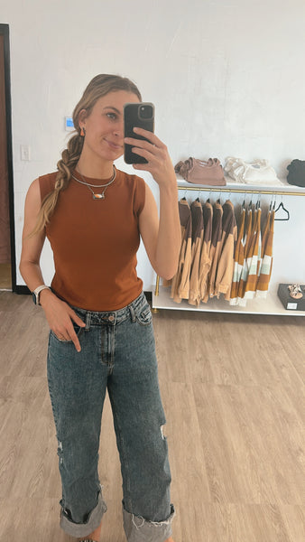 Rust Knit Tank Top